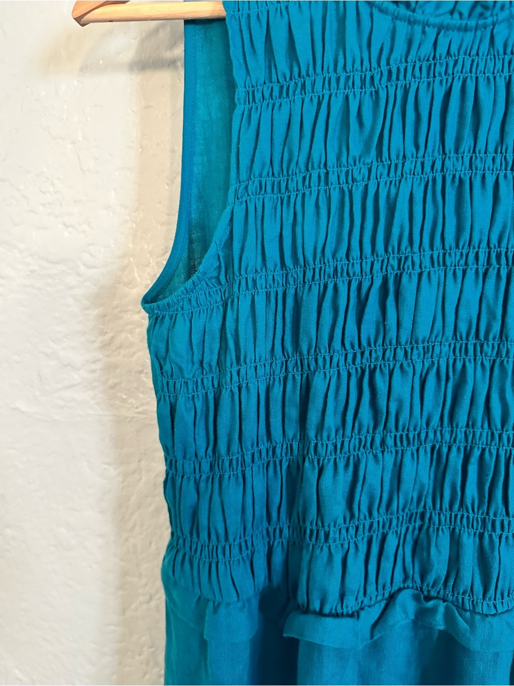 Smocked Linen Midi Dress
Crystal Teal - Picture 6 of 10